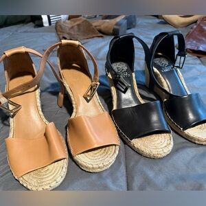 TAN Vince Camuto Comfy wedge sandals
